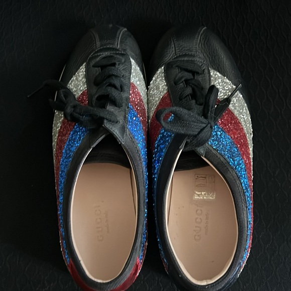 Gucci Women’s Falacer Glitter Sylvie Web size 37/US 6.5 - Picture 5 of 6